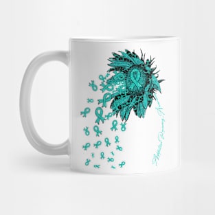 Addiction Recovery Awareness Awareness - Sunflower ribbon flowers fall Mug